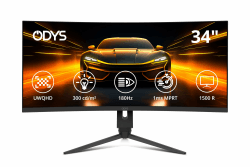 🎮 ODYS Gaming Monitor XP34 PRO-X - 34 Zoll (86 cm) Curved 180 Hz UWQHD HDR FreeSync/G-Sync 🎮