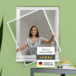 🦟 Empasa Insektenschutz Fliegengitter Fenster START 🪟 Fliegenschutz Alurahmen Mückengitter individuell zuschneidbar