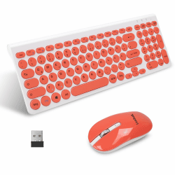 LeadsaiL Kabelloses Tastatur-Maus-Set 🌟 Ergonomisch & Leise 🌸