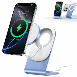 🔋📱 Mag Safe Ladegerät BHHB - 15W Wireless Charger für iPhone und Air Pods (Blau)