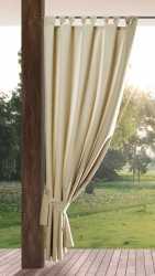 Eurofirany Garden Outdoorvorhang mit Schlaufenschal - 1 STK. | Sonnenschutz, Sichtschutz, Winddicht, Wasserdicht | 155x200 cm, Hellbeige 🌿🏡