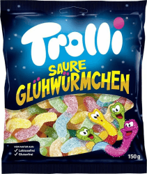 🐛 Trolli Saure Glühwürmchen 150g - Saures Fruchtgummi 🌈
