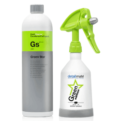 Detailmate Green Star Set: Koch Chemie GreenStar Universalreiniger Auto Industrie Werkstatt 1L + KWAZAR Mercury Sprühflasche Green Edition - 0,5l