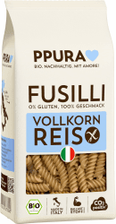🍝🌾 PPURA Glutenfreie Bio Pasta Fusilli aus Vollkornreis 400g - Natürliche italienische Bio Nudeln aus Vollkornreis