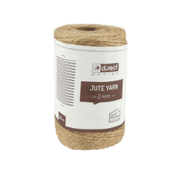 D.RECT 50m Jute-Schnur Natur Braun Jute-Kordel | Packschnur Geschenk-Band Bastelschnur Dekokordel