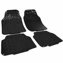Universal Fußmatten Automatten Aluminium ALU Chrom Look Schwarz 🚗