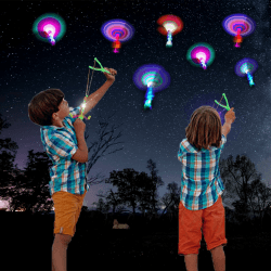 Fliegendes Spielzeug Party Set, 12 PCS LED Licht Erstaunliches Hubschrauber- Schleuder Spielzeug