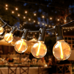 🌟 Lichterkette Außen - 10M LED Lichterkette Outdoor mit 25+3 G40 Glühbirnen Aussen 🌟