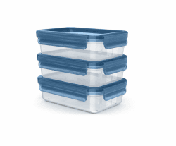 🌿 Emsa Clip & Close Eco Frischhaltedosen-Set, 3-teilig, 0,8 L, Blau 🌿