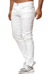 👖 Tazzio Jeans Slim Fit Herren Jeanshose Stretch Designer Hose Denim 16533 32W / 32L Weiß - Angebot!