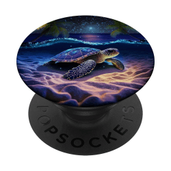 Meeresschildkröte Nacht am Strand unter Sternenhimmel PopSockets Klebender PopGrip 🐢🌌