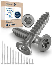 🔩 Holzschrauben Torx Schrauben 4x25 Edelstahl V2A rostfrei 25mm 100 Stück 🔧