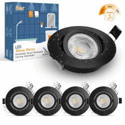 🌟 WOW-Angebot! 5er LED Einbaustrahler 230V Schwarz 3 Stufen Dimmbar 7W IP44 Bad Einbauleuchten 🌟