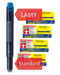 🖋️ ONLINE 20x kompatible LAMY Patronen blau - Vorteilspack Kombi Patrone königsblau