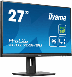 🖥️ iiyama Prolite XUB2763HSU-B1 68,6cm 27" IPS LED-Monitor Full-HD 100Hz HDMI DP USB3.2 Slim-Line Höhenverstellung Pivot FreeSync Energieklasse B schwarz