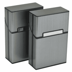🚬 Aluminium Zigarettenetuis von eLander [2er/Set, Grau] 🎁