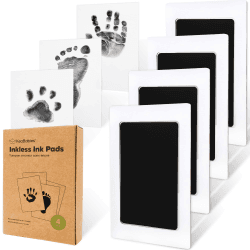 👶 Hand- und Fußabdruck Baby Abdruckset - 4pcs Handabdruck Baby Tintenloses Stempelkissen 🐾