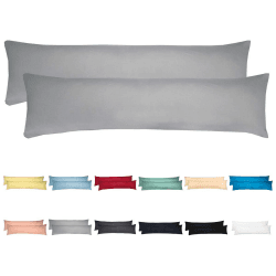 🌙 Premium Baumwolle Jersey Kissenbezug Set - 40 x 145 cm - Grau