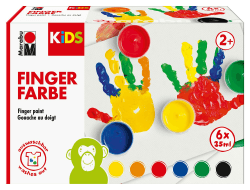 🌈 Marabu 0303000050800 - KiDS Fingerfarben-Set mit 6 leuchtenden Farben 🎨