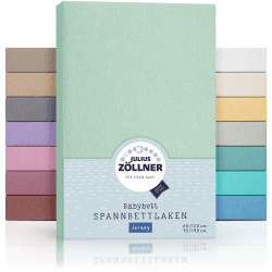👶🌿 Julius Zöllner Jersey Spannbettlaken für Baby- & Kinderbett | 100% Baumwolle | OEKO-TEX