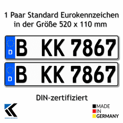🚗🔖 Antmas 2 DIN-zertifizierte Euro-Kennzeichen | Kfz Kennzeichen für Deutschland