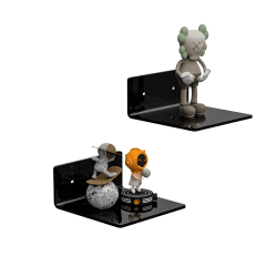 🌟 15cm Kleine Schwarze Wandregale Set von 2 🌟