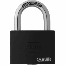 🔒 ABUS Vorhängeschloss T65AL/40 myLOCK - Schwarz 🔒
