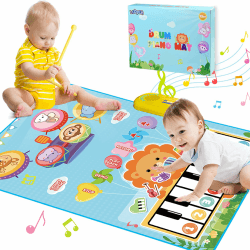 🎵 Lobyoh Baby Spielzeug 1 Jahr - 2-in-1-Musikmatte für Kleinkinder 🎹🥁