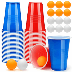 Bierpong Becher Set - Party Spaß mit 50 Bechern und 12 Bällen 🍻