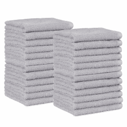 🌟 Amazon Basics Gesichtshandtücher für Badezimmer, 100 % Baumwolle, 24er-Pack, Grau 🌟
