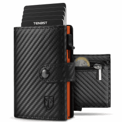 🌟 Slim Wallet Kartenetui für Herren mit RFID Schutz - Schwarz Orange