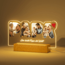 Personalisierte Geschenke Papa Lampe - Geschenkideen zum Vatertag 🎁 LED USB Nachtlicht mit Foto