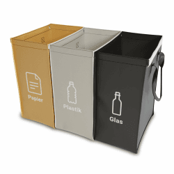 Mülltrennsystem 3er Set | Abfalltrennsystem mit 3 Fächern ♻️🗑️🌿