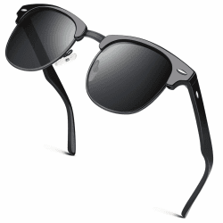 🕶️ GQUEEN Horn Gestell Halbrahmen Retro Polarisiert Sonnenbrille Herren Damen - 20% Rabatt!