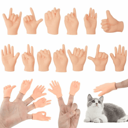 13Stks Lustige Kleine Hände Finger Requisiten - Interaktives Scherzspielzeug für Katzen Haustiere
