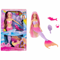 Barbie Meerjungfrau-Puppe mit Farbwechseleffekt und Zubehör