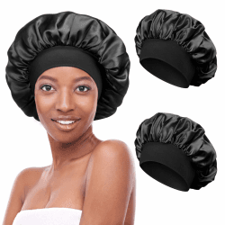 🌙 2 Stück Schlafmütze Satin Bonnet Nacht Schlaf Mütze 🌟