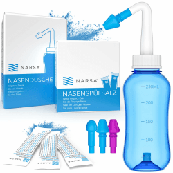 👃 Nasendusche Set NARSA® 🌿 30x Nasenspülsalz 🌊 Nasenreinigung und Nasenspülung ✨