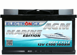Effiziente AGM Batterie 100Ah 12V Marine ⚡️ Ideale Solarbatterie 🌞 Camping Wohnwagen Mover und Solar Akku 🚐 Energieversorgung Wohnmobil Bootsbatterie 100 Ah