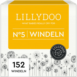 LILLYDOO hautfreundliche Baby Windeln - Größe 5 (11-16 kg) Monatsbox - 152 Stück