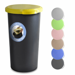 🗑️ 60L Müllsackständer mit flachem Deckel - Gelber Sack Mülleimer (Gelb) 🟡