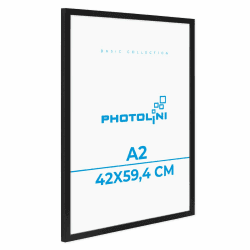 PHOTOLINI Bilderrahmen A2 Schwarz Holz aus MDF 🖼️🖤
