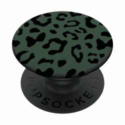 🖤🐆 Schwarz Leopard Gepard Muster Dunkelgrün PopSockets Klebender PopGrip
