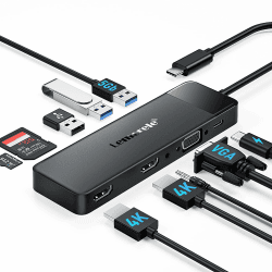 Docking Station USB C Hub 3*Display- 11 in 1 🚀