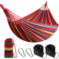 🌞🌿 ANYOO Hängematte Outdoor Baumwolle Bequemer Stoff mit Baumfreundlichen Gurten zum Aufhängen 🏞️