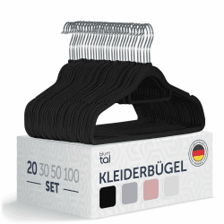 Blumtal Kleiderbügel 20 Stück - Kleiderbügel Samt 360° drehbar und belastbar
