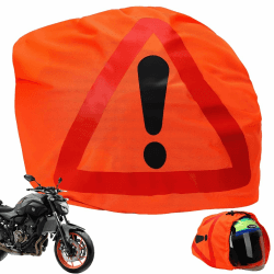 Motorradhelm Überzug mit Warndreieck - Unfallsicherung und Warnsignal 🏍️