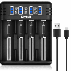 🔋 Dlyfull 18650 Ladegerät: Universelles Schnellladegerät mit LED-Anzeige