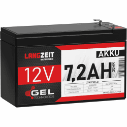 LANGZEIT Akku 12V 7,2Ah Gel Profi Blei-Akku Hochleistungsakku