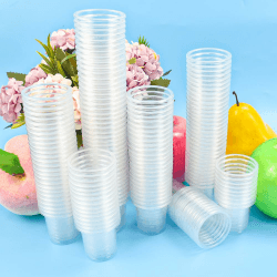 300 Stück Plastik Schnapsgläser 2cl - Transparente Shot Becher für Party und Hochzeiten 🥂